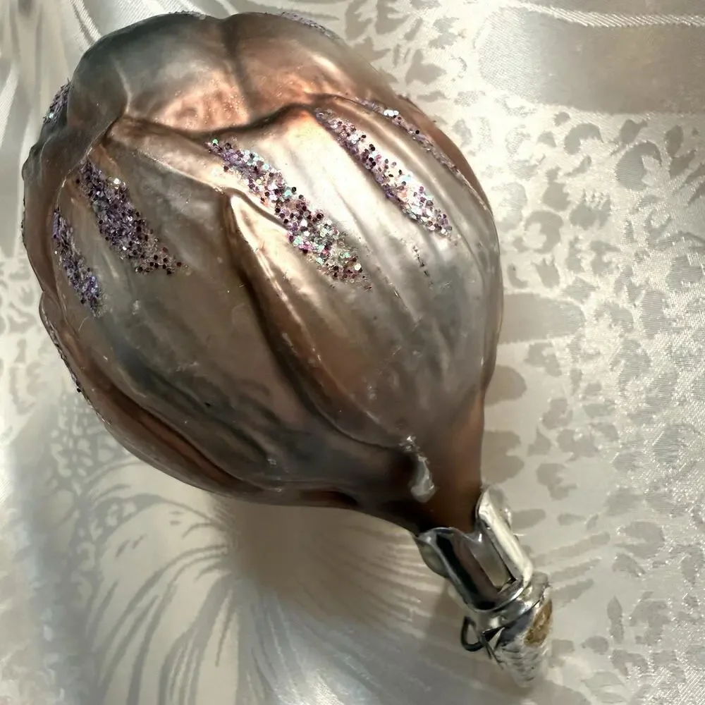 ARTICHOKE OLD WORLD CHRISTMAS BLOWN GLASS CLIP ON Tree Fruit Veggie ORNAMENT